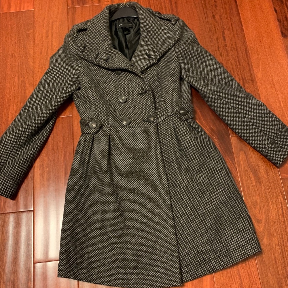 Mango dark grey wool coat